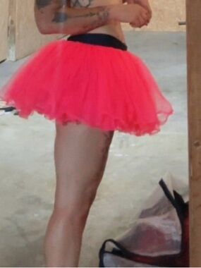 Neon Pink Tulle Mini Skirt - Women